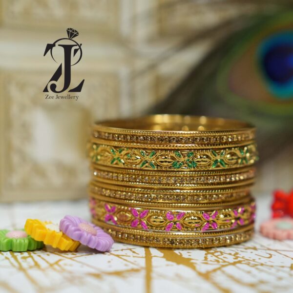 Elegant gold-tone bangles (Multi Colour) BAN102